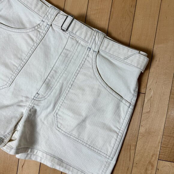 NWT Denim Jean Shorts Jorts White Cream Color Size 27 - Picture 3 of 8